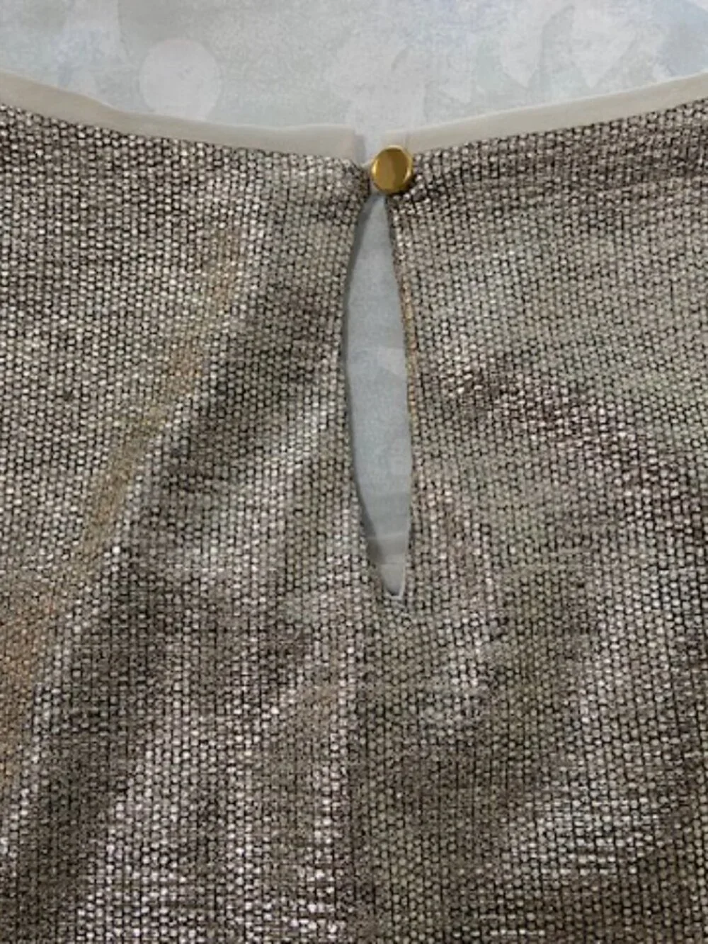 Calvin Klein Sleeveless Metallic Silver Gold Top Size L